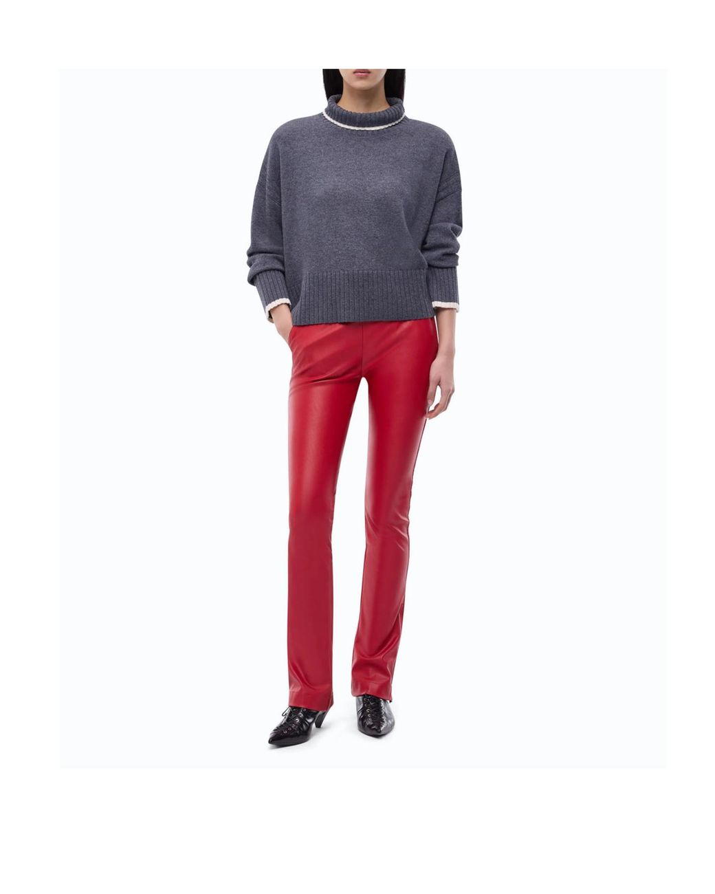 Pinko Gray Turtleneck Knitted Jumper
