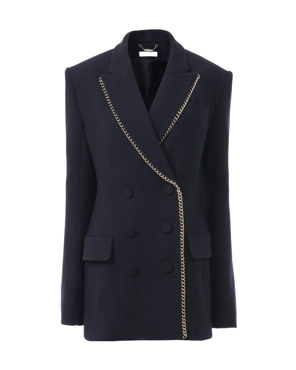 Chloé Blue Chloé Chain-Embellished Jacket