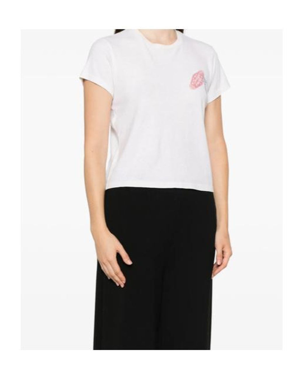 Re/done White Crew-Neck T-Shirt