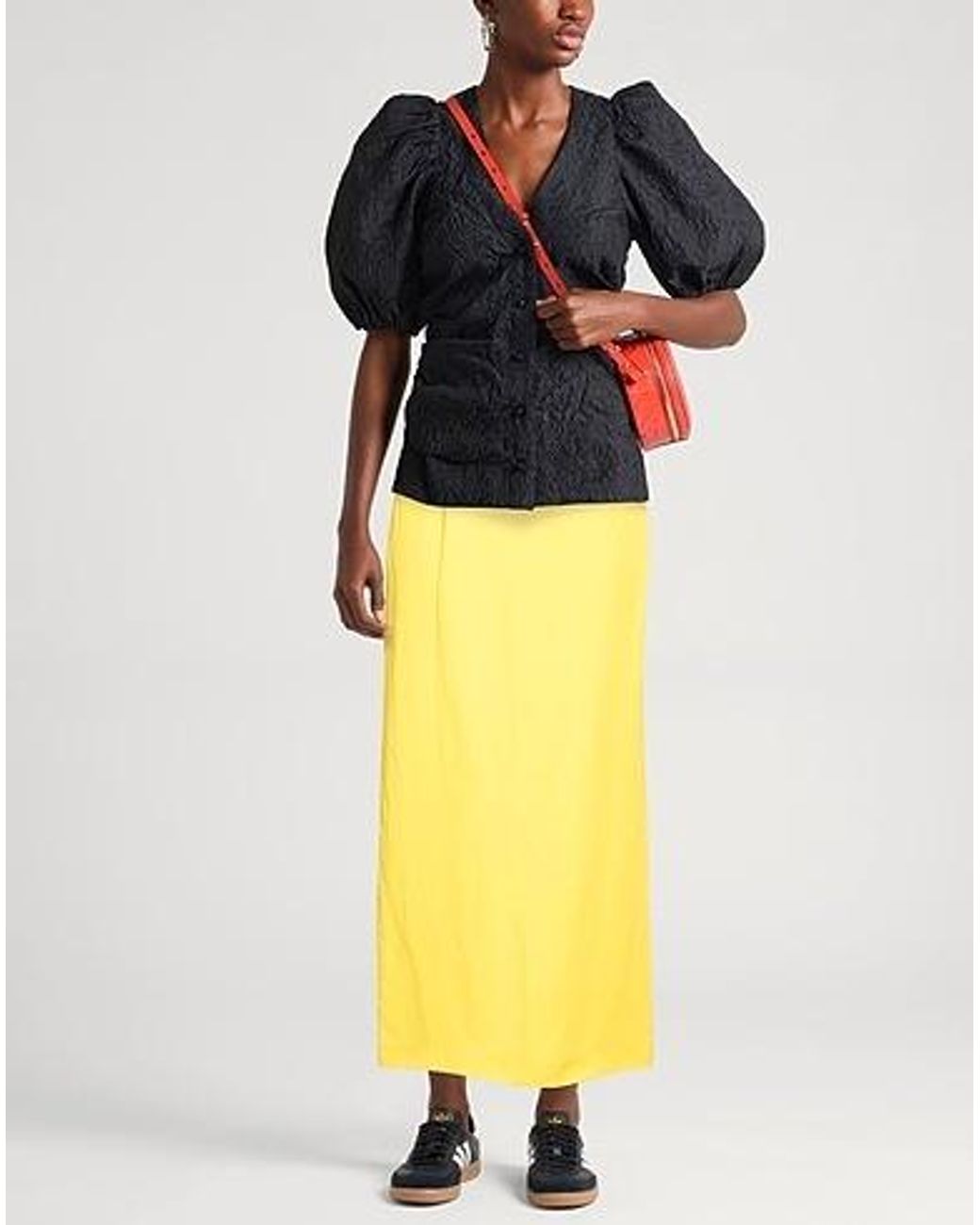 Max Mara Yellow Minimalist Solid Color Pencil Skirt