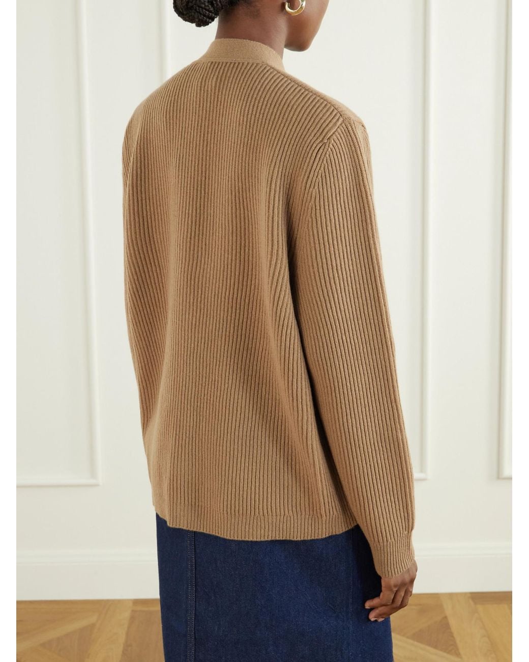 Blazé Milano Natural Ribbed Wool And Cashmere-Blend Cardigan