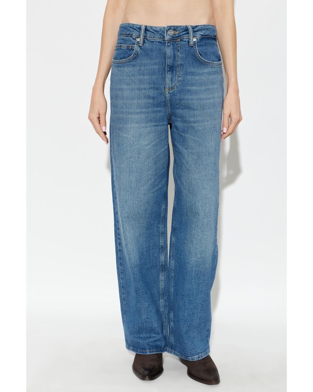 AllSaints Blue Brixton High-Rise Wide-Leg Jeans