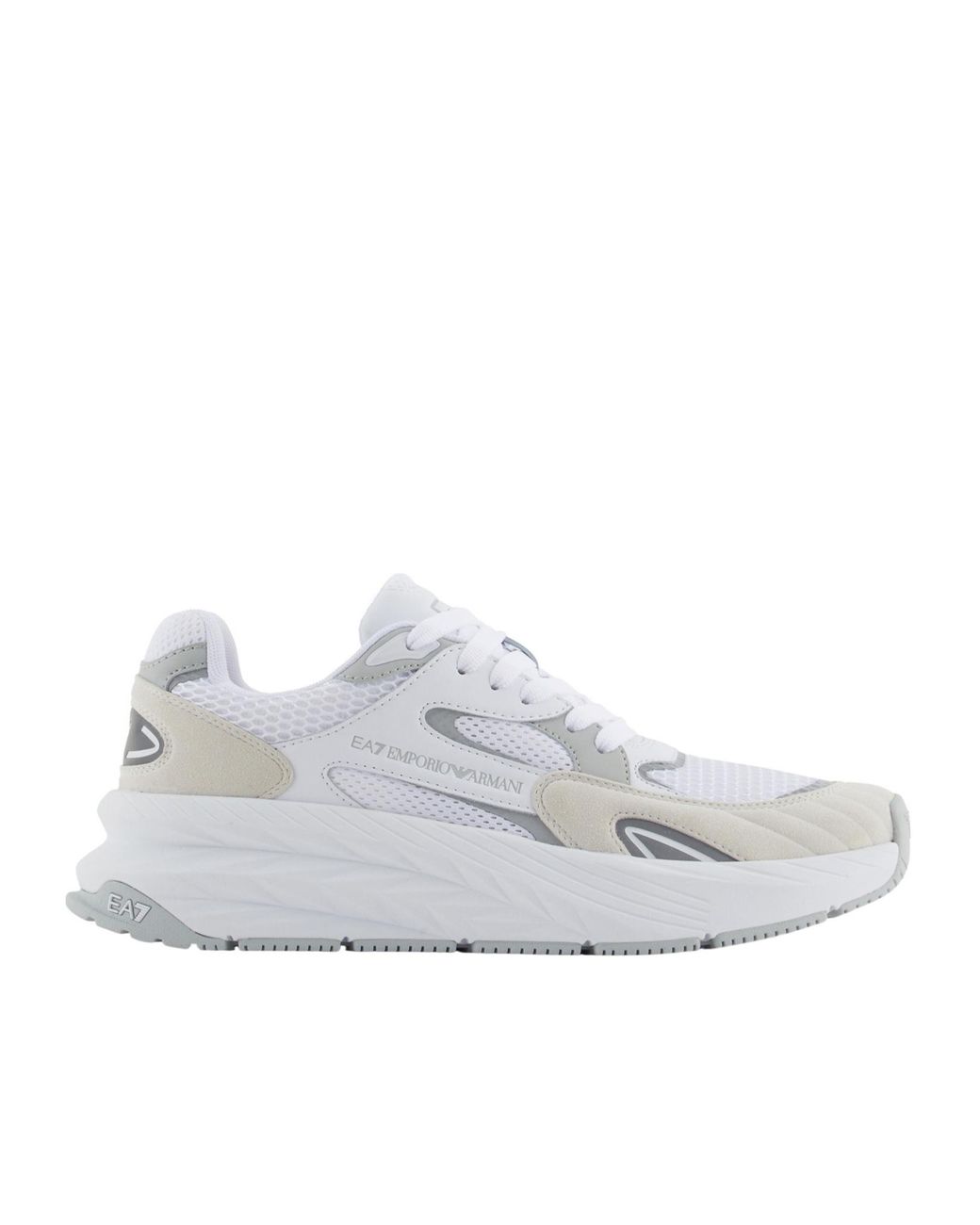 EA7 White Lace Up Sneakers for men