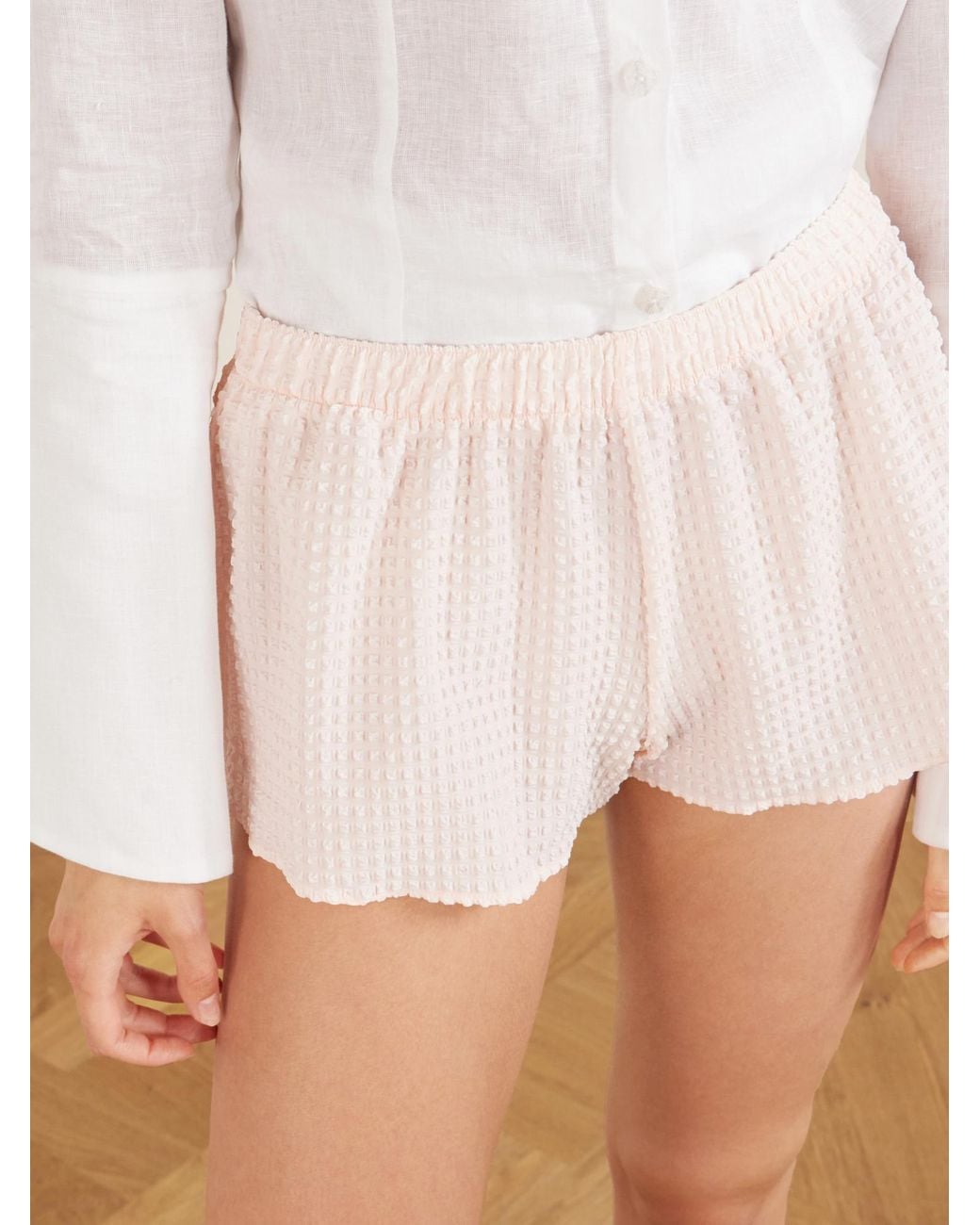 Hunza G Natural Pleated Shorts