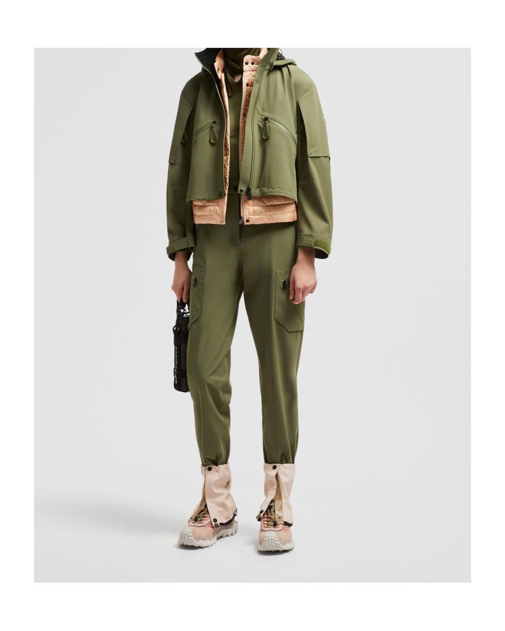 Moncler Green Grenoble Zip Detailed Tapered Pants