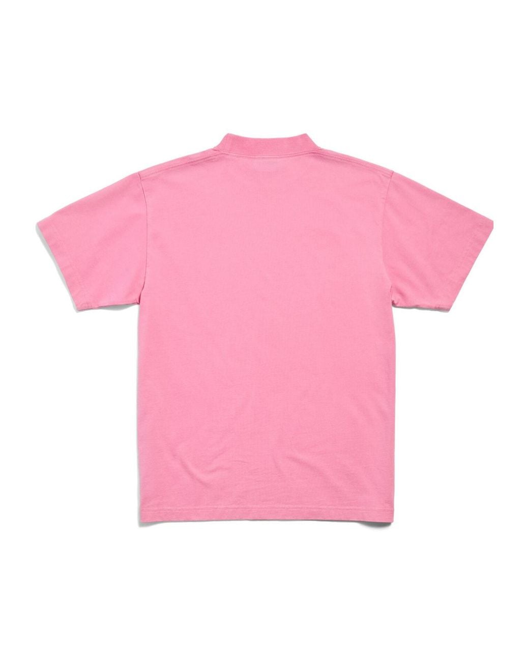 Balenciaga Pink Logo Embroidered Mockneck T-Shirt for men