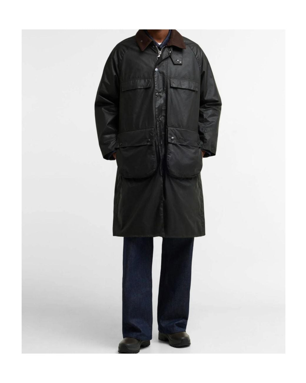 Barbour Black X A.P.C. Sugarlump Bedale Long Waxed Jacket for men