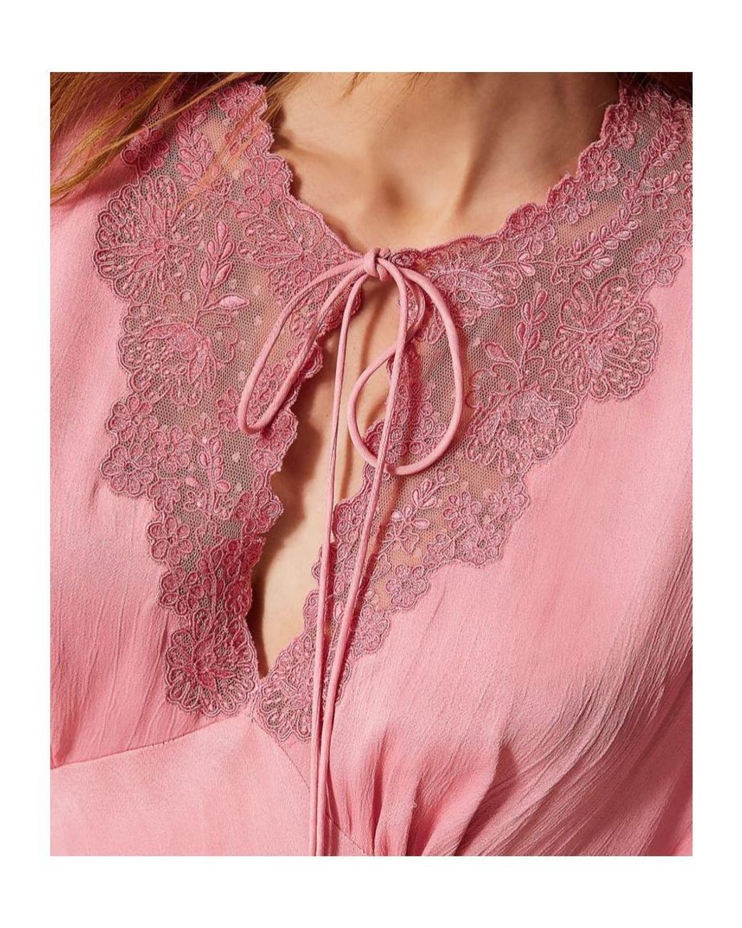 Twinset Pink Short-Sleeve Maxi Dress