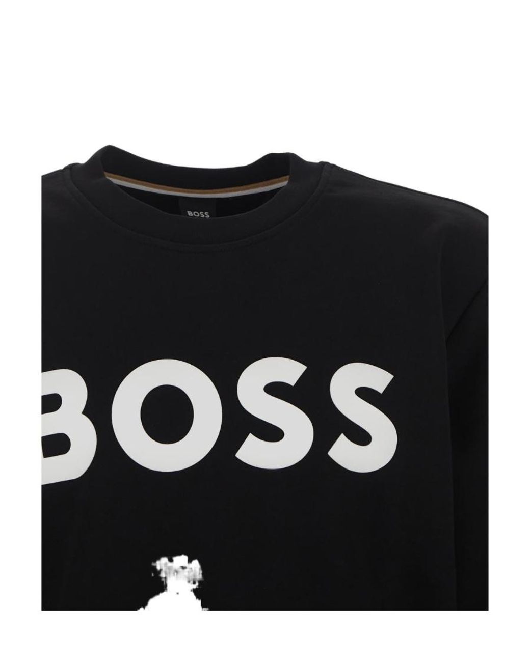 Boss Blue Boss Logo Printed Crewneck Sweatshirt for men