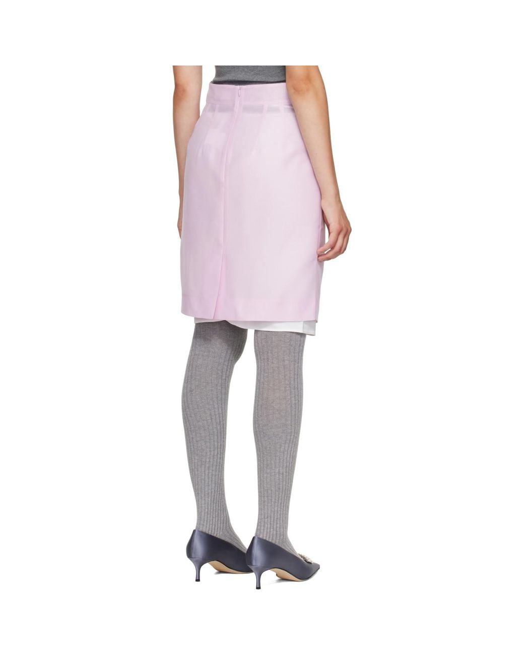 ShuShu/Tong Pink Straight-Cut Midi Skirt