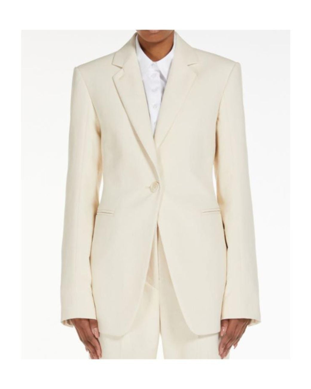Sportmax White Anselmo Single-Breasted Tailored Blazer