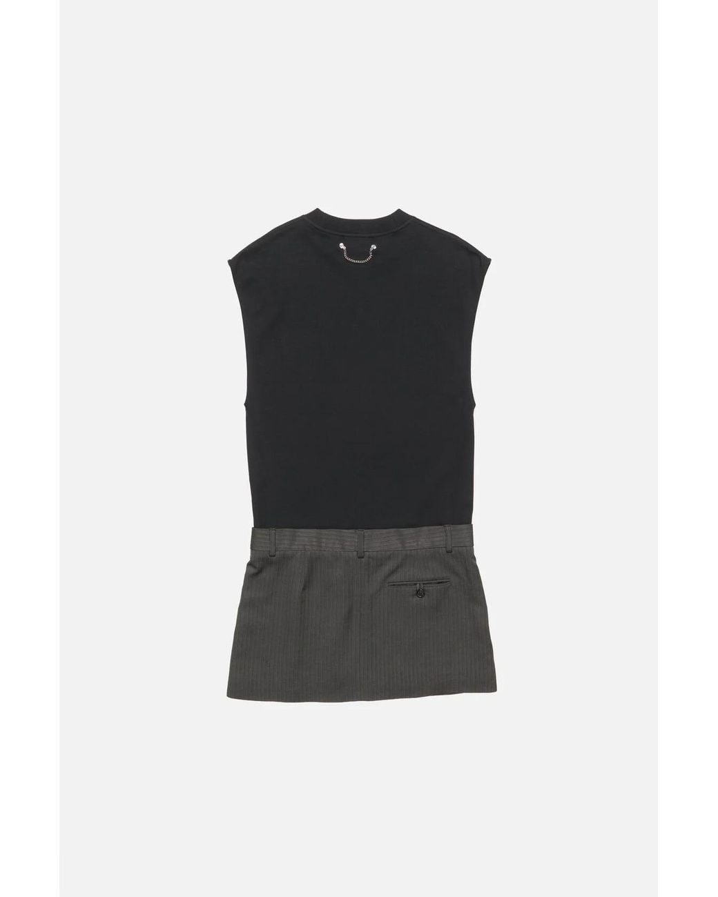 Acne Black Cotton Panelled Mini Dress