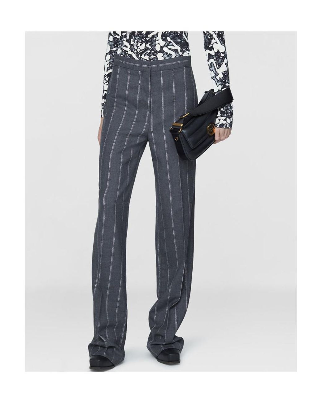 Stella McCartney Gray Striped Tailored Trousers