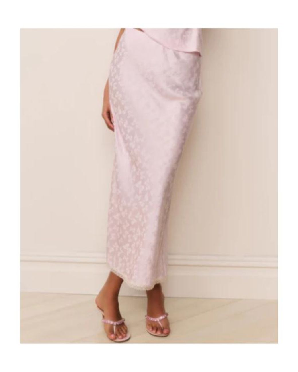LoveShackFancy Pink Kalo Floral-Jacquard Skirt