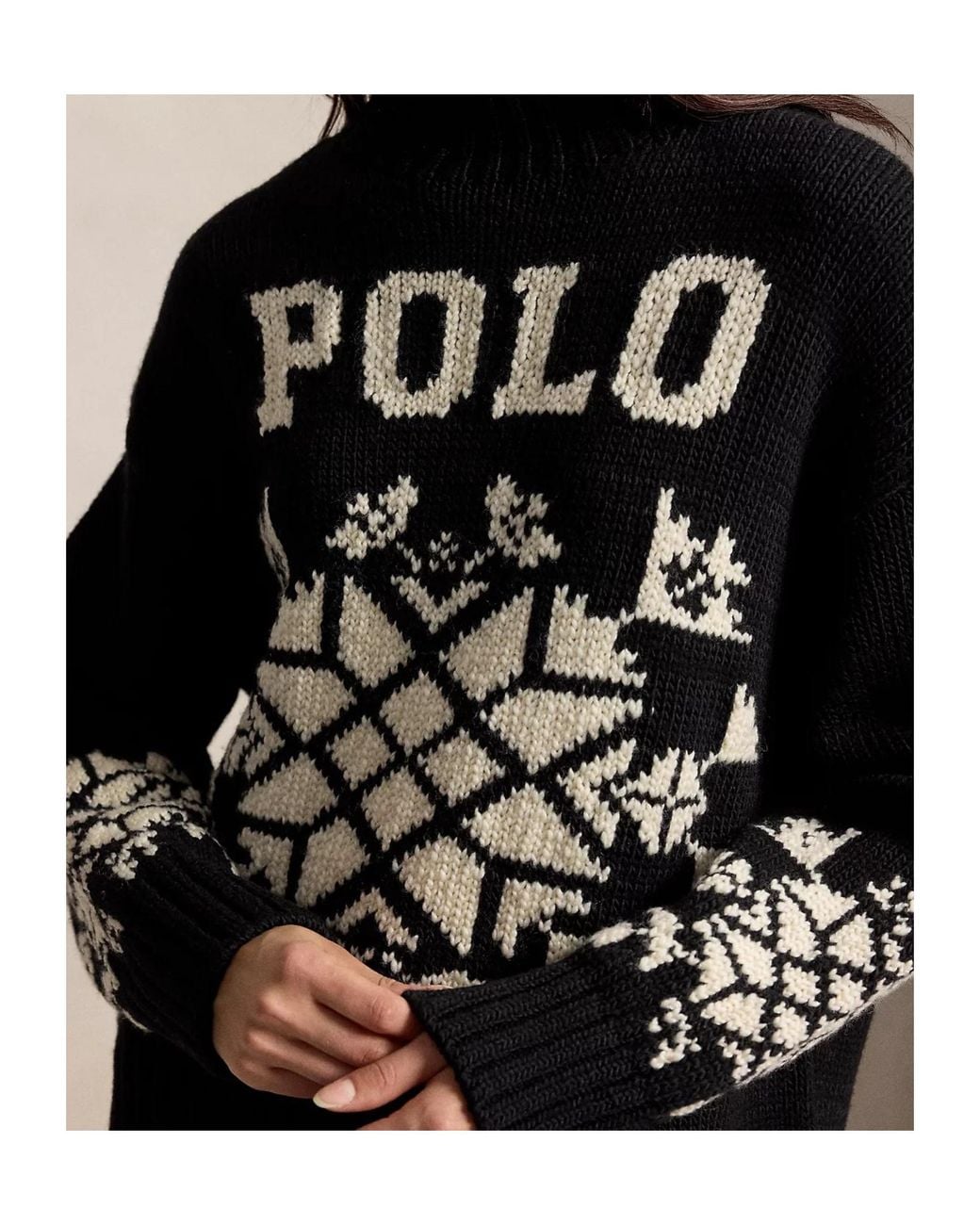Polo Ralph Lauren Black Wool Turtleneck Sweater