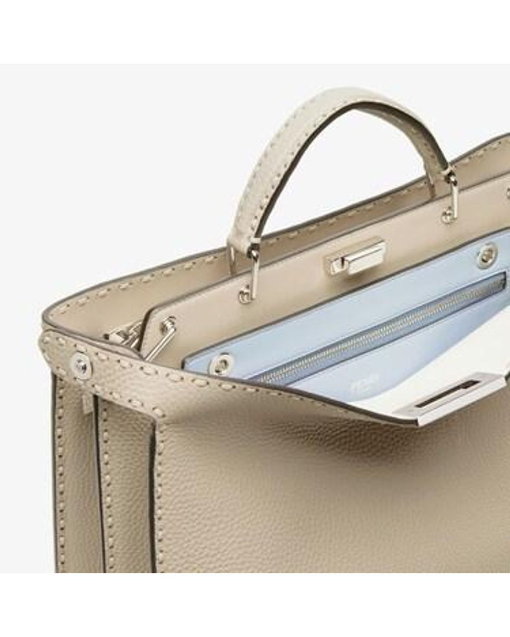 Fendi Metallic Peekaboo Medium Tote Bag for men