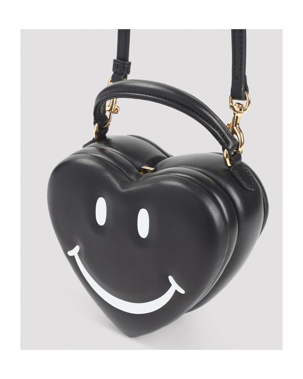 Moschino White Printed Top Handle Shoulder Bag