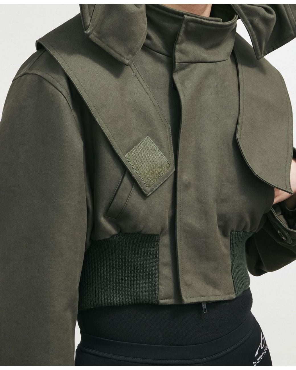 Balenciaga Green Cropped Military Parka