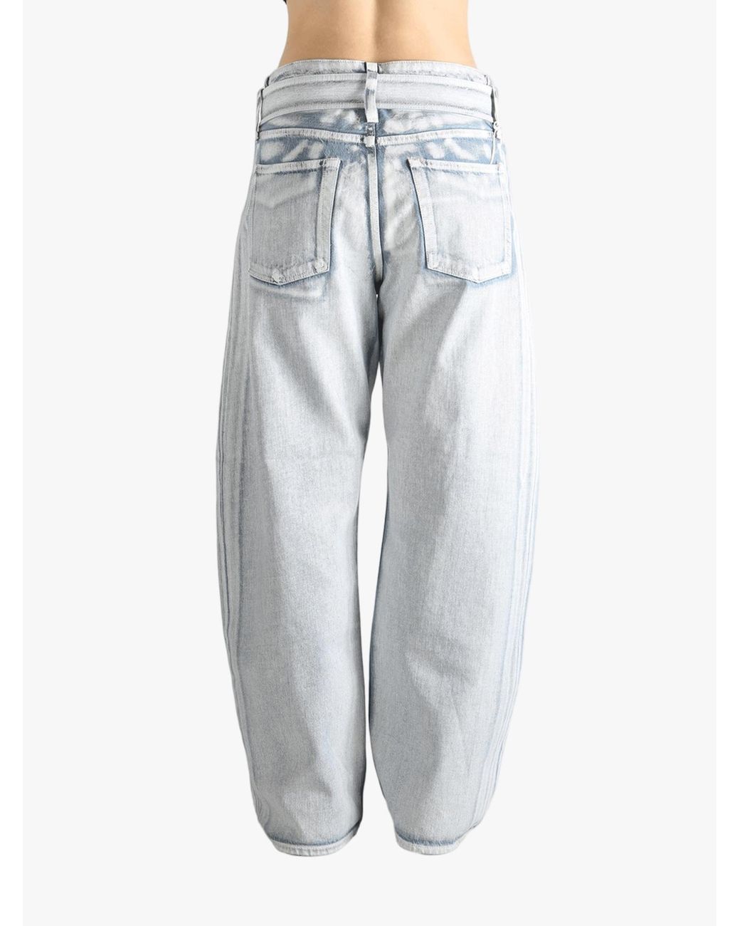Acne Blue Belted Tapered Leg Jeans