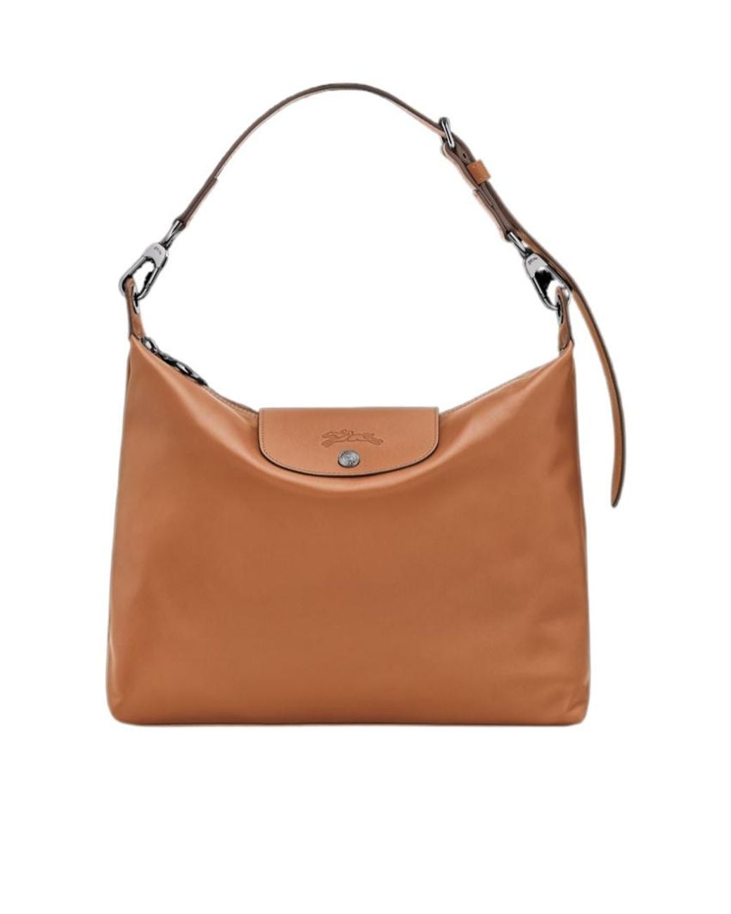 Longchamp Brown Flap Button Shoulder Bag