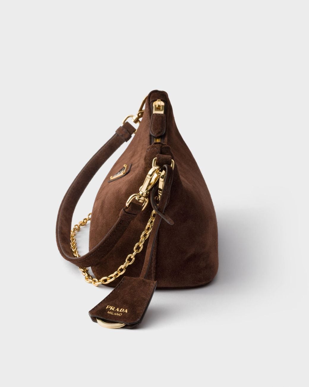 Prada Brown Suede Shoulder Bag