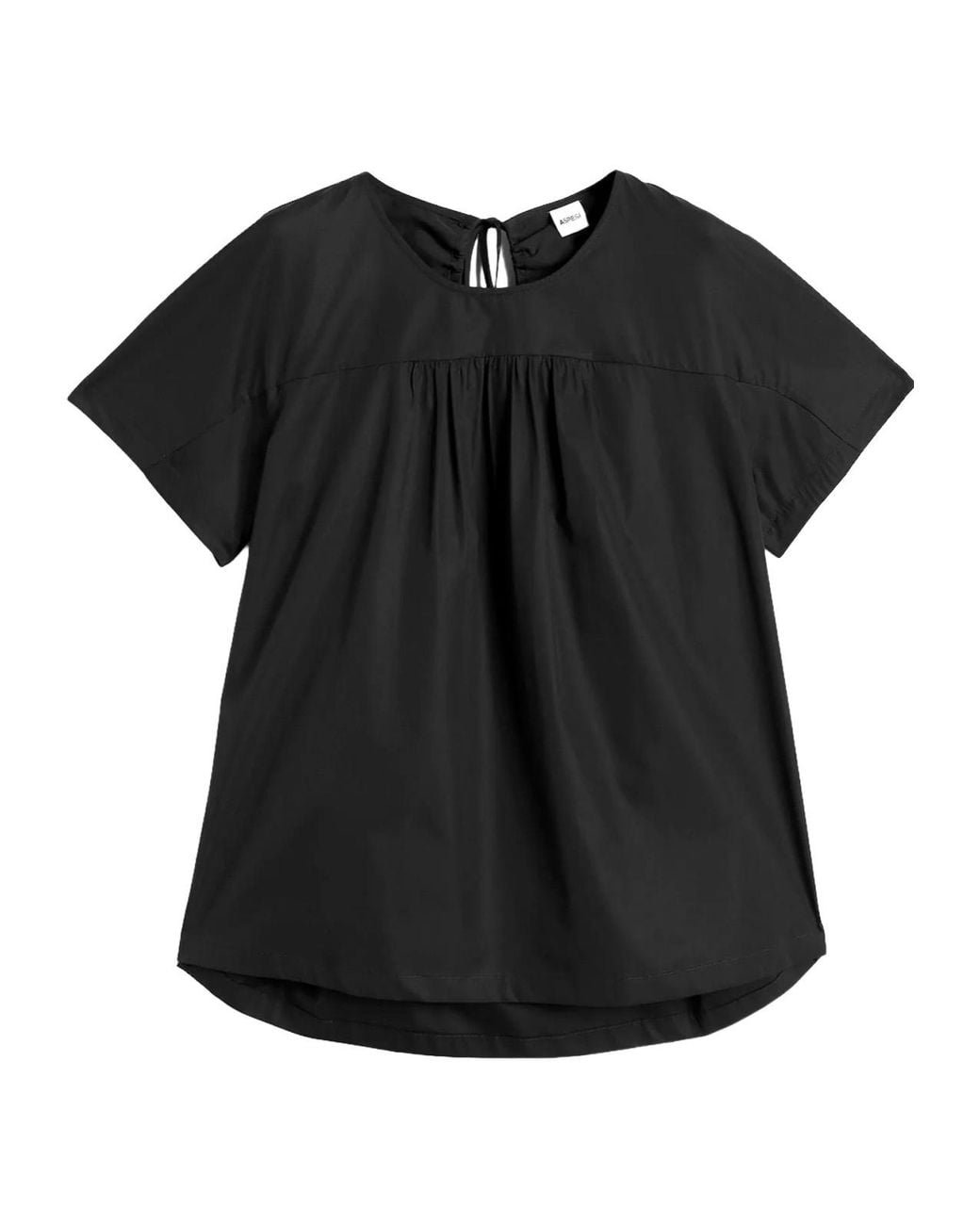 Aspesi Black Tie-Up Detail T-Shirt