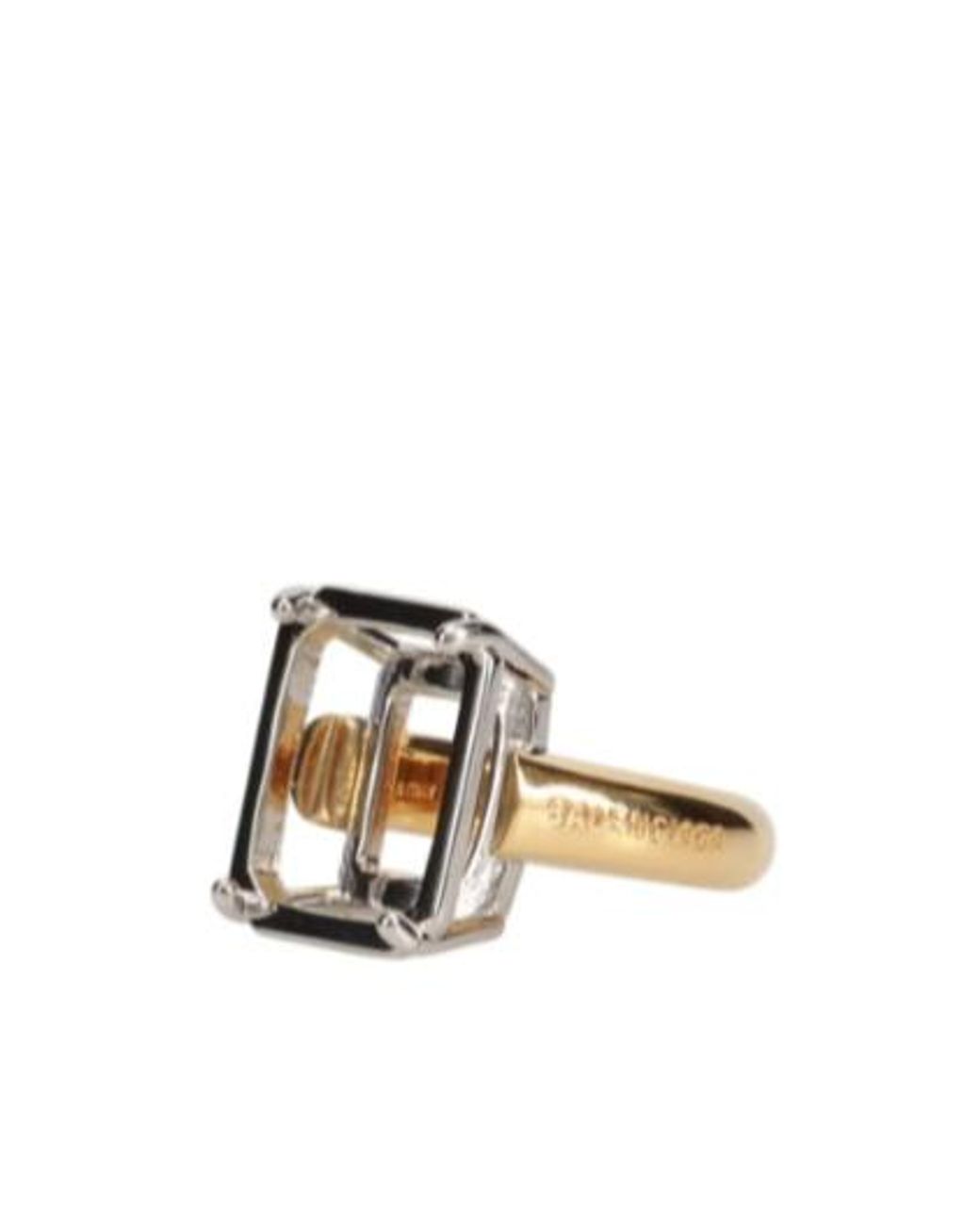 Balenciaga Metallic Frame Oval Ring