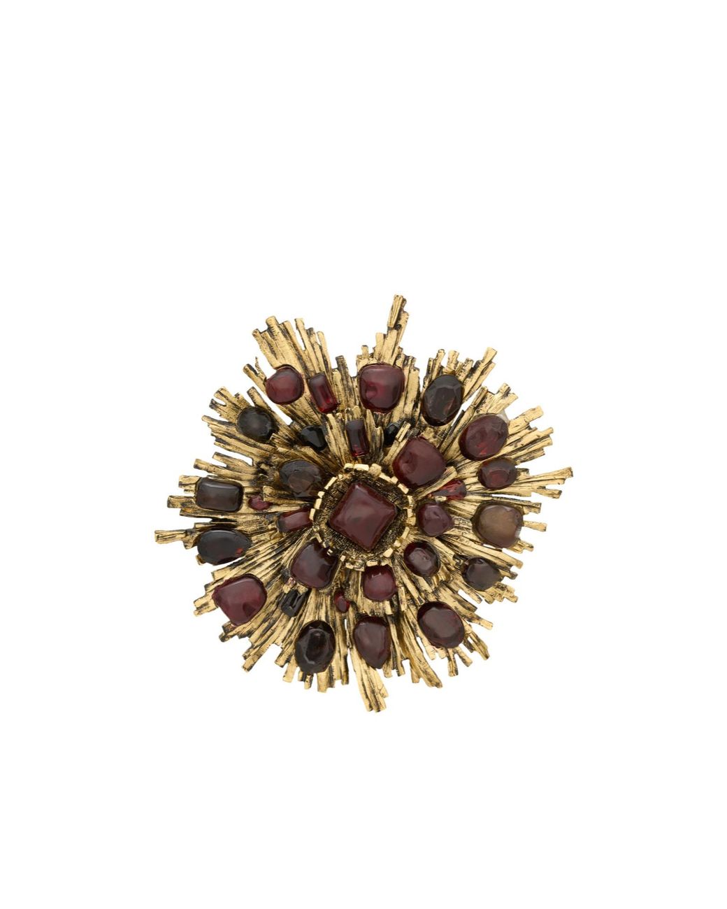 Saint Laurent Metallic Sunburst Brooch