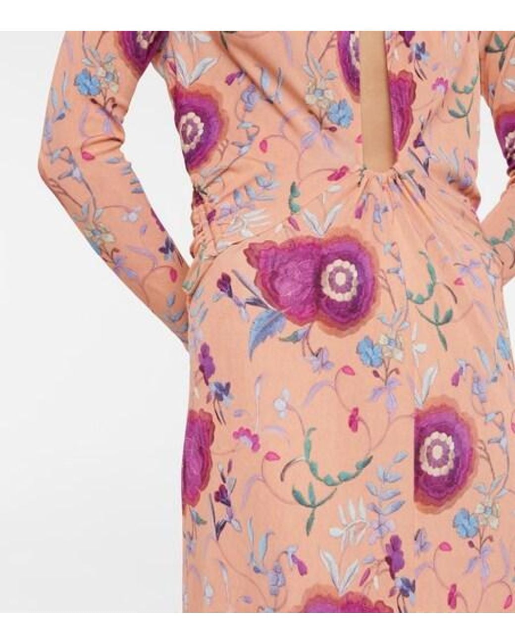 Isabel Marant Pink Jadessi Floral Cutout Midi Dress