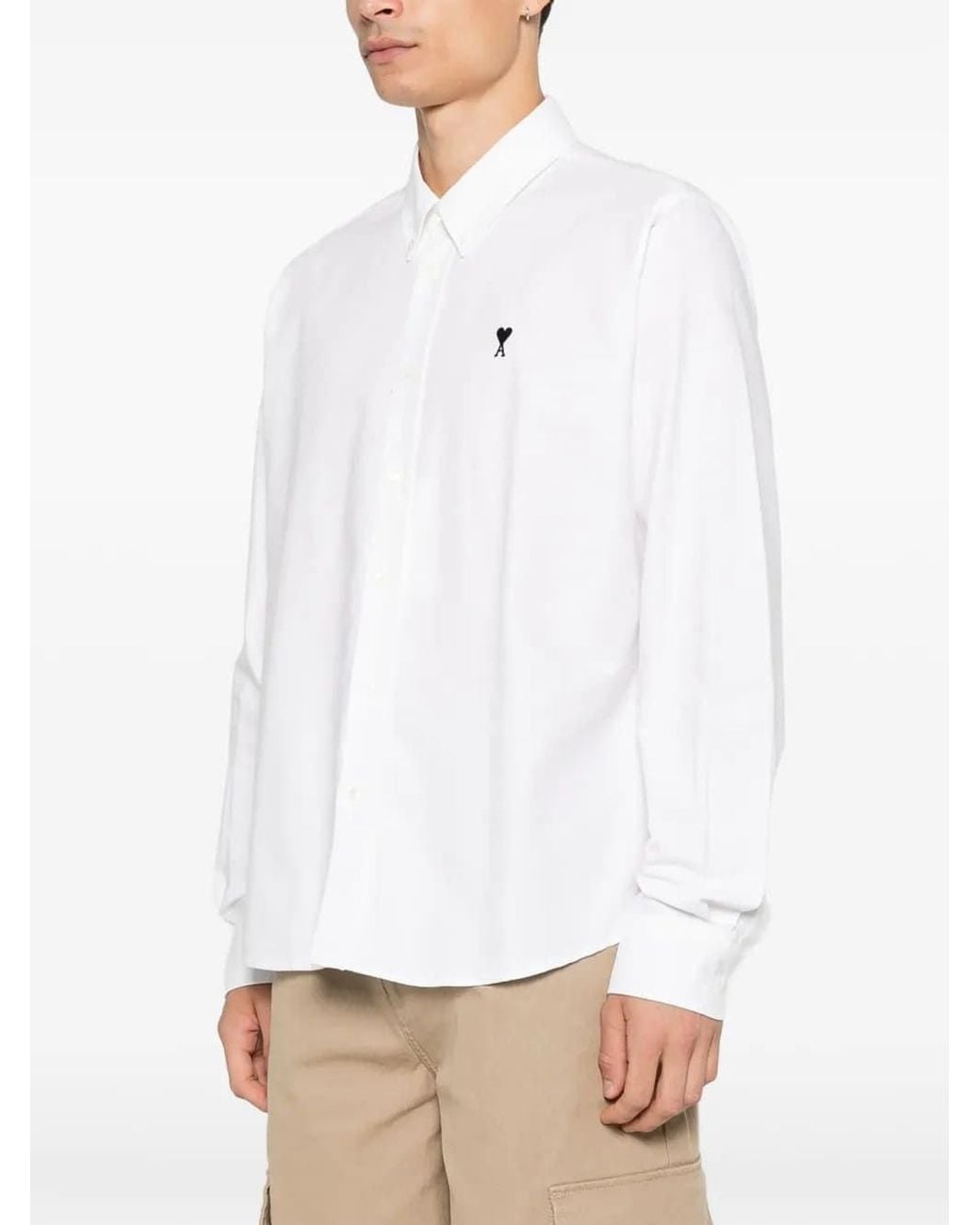 AMI White Long-Sleeved Shirt for men