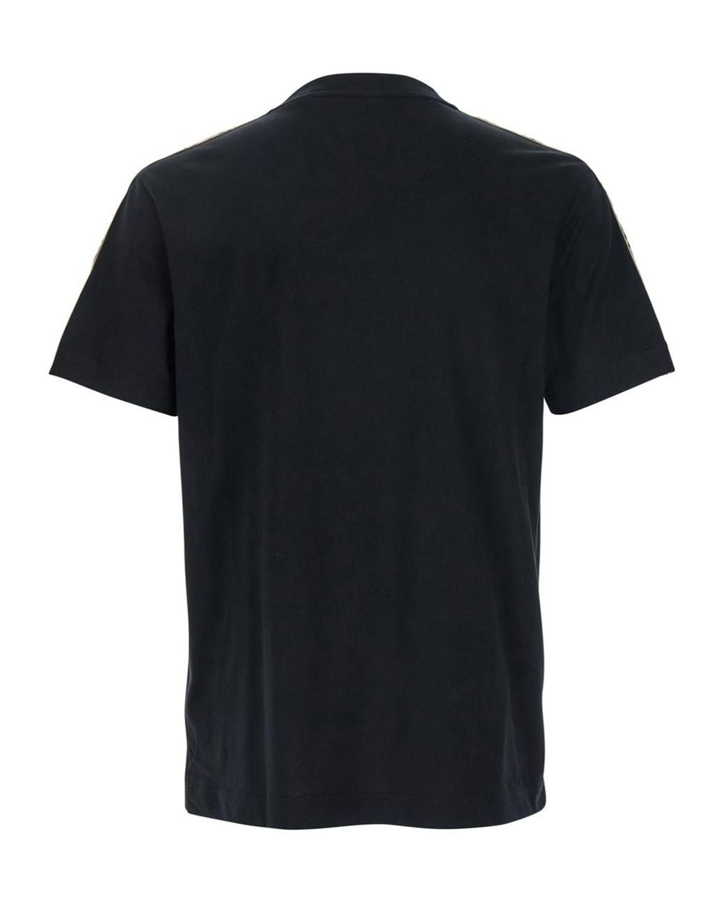 Burberry Black Apos;S Check-Trim Cotton T-Shirt for men