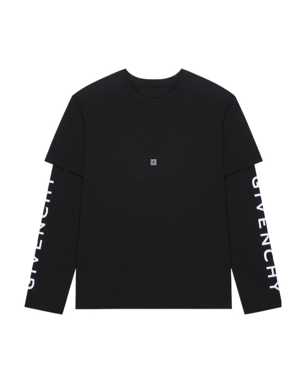 Givenchy Black 4G Embroidered Long-Sleeved T-Shirt for men