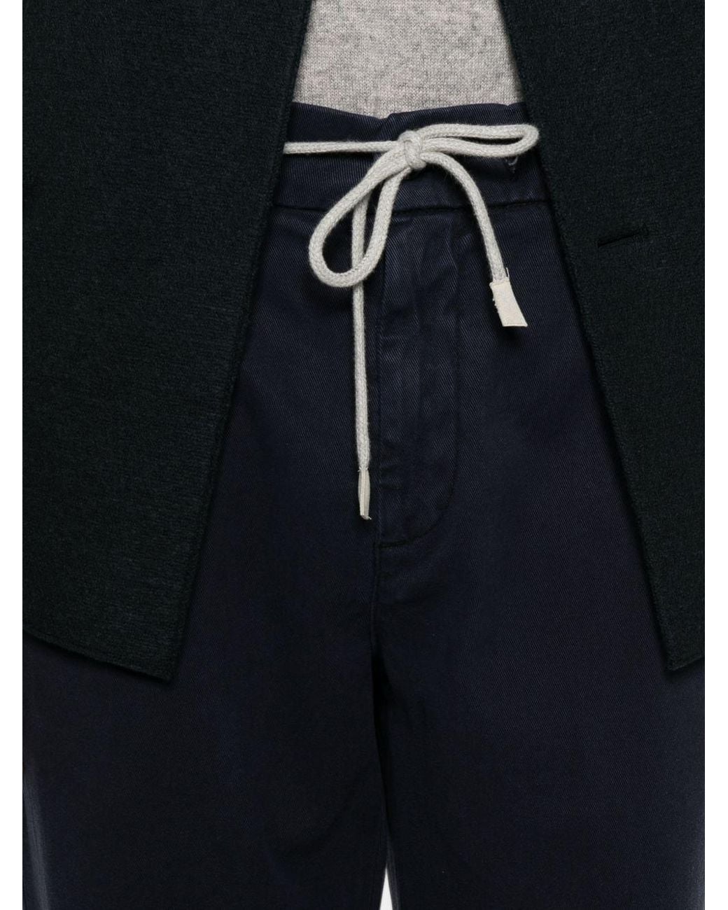 Eleventy Blue Drawstring-Fastening Trousers for men