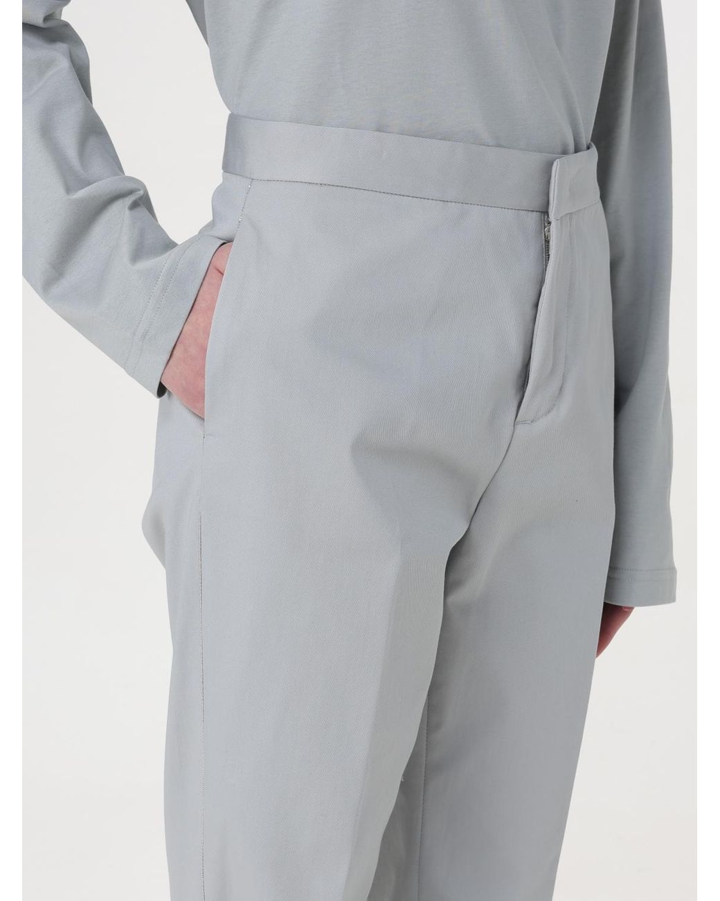 Fabiana Filippi Gray Beaded-Trim Tapered Trousers