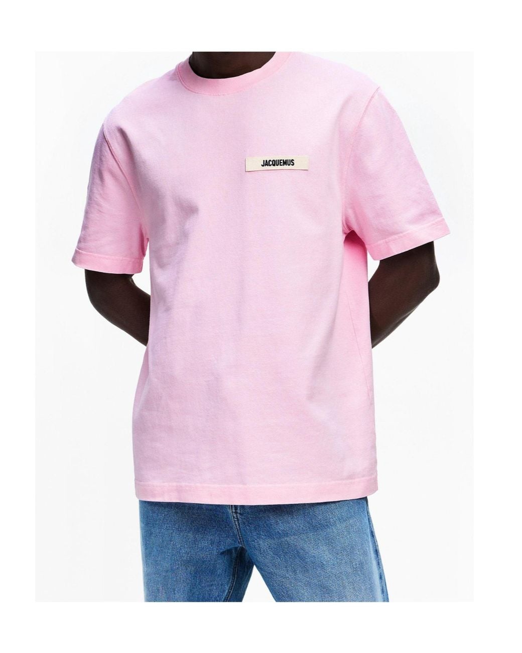 Jacquemus Pink Crew Neck Short-Sleeved T-Shirt for men