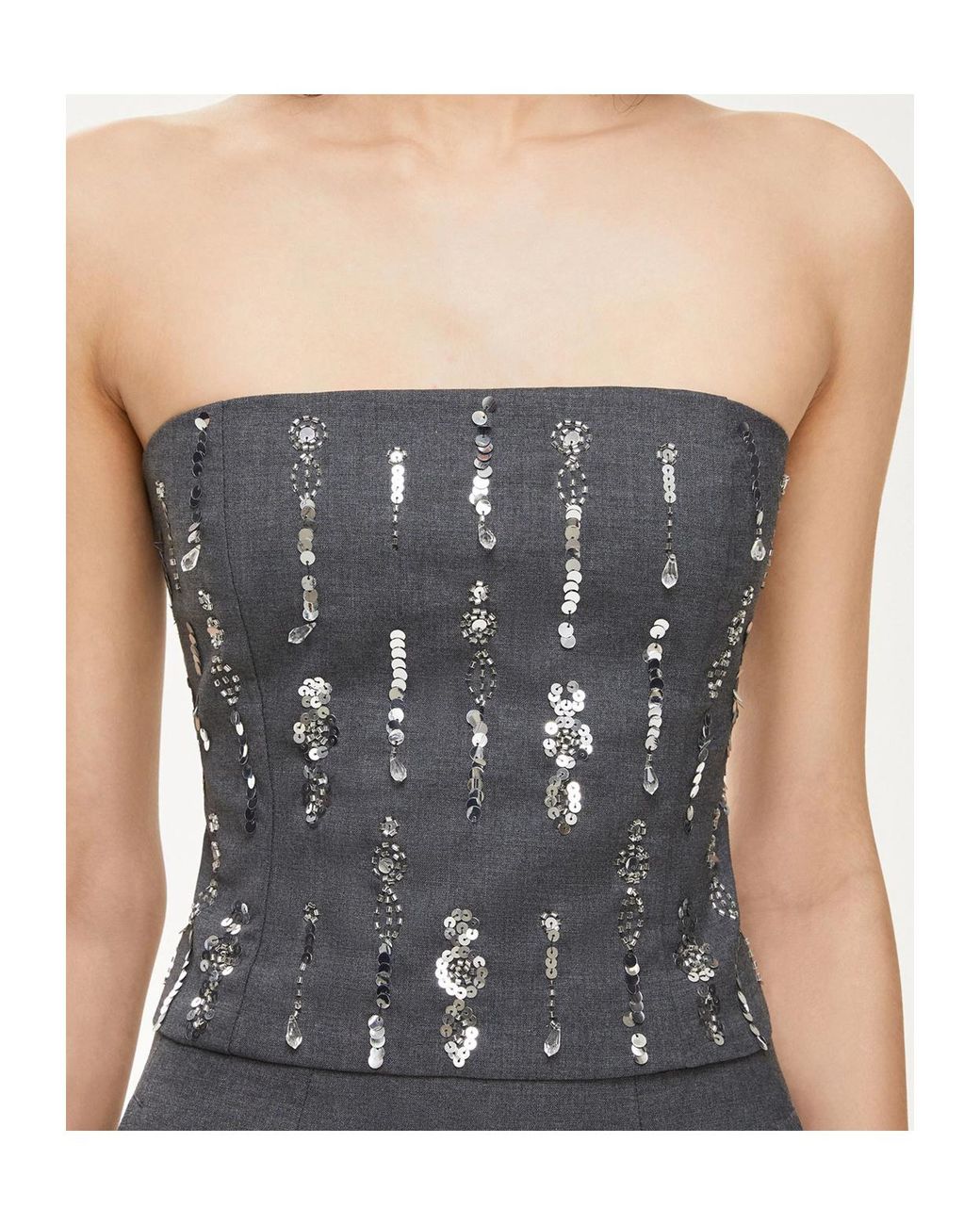 iBlues Gray Corset Top