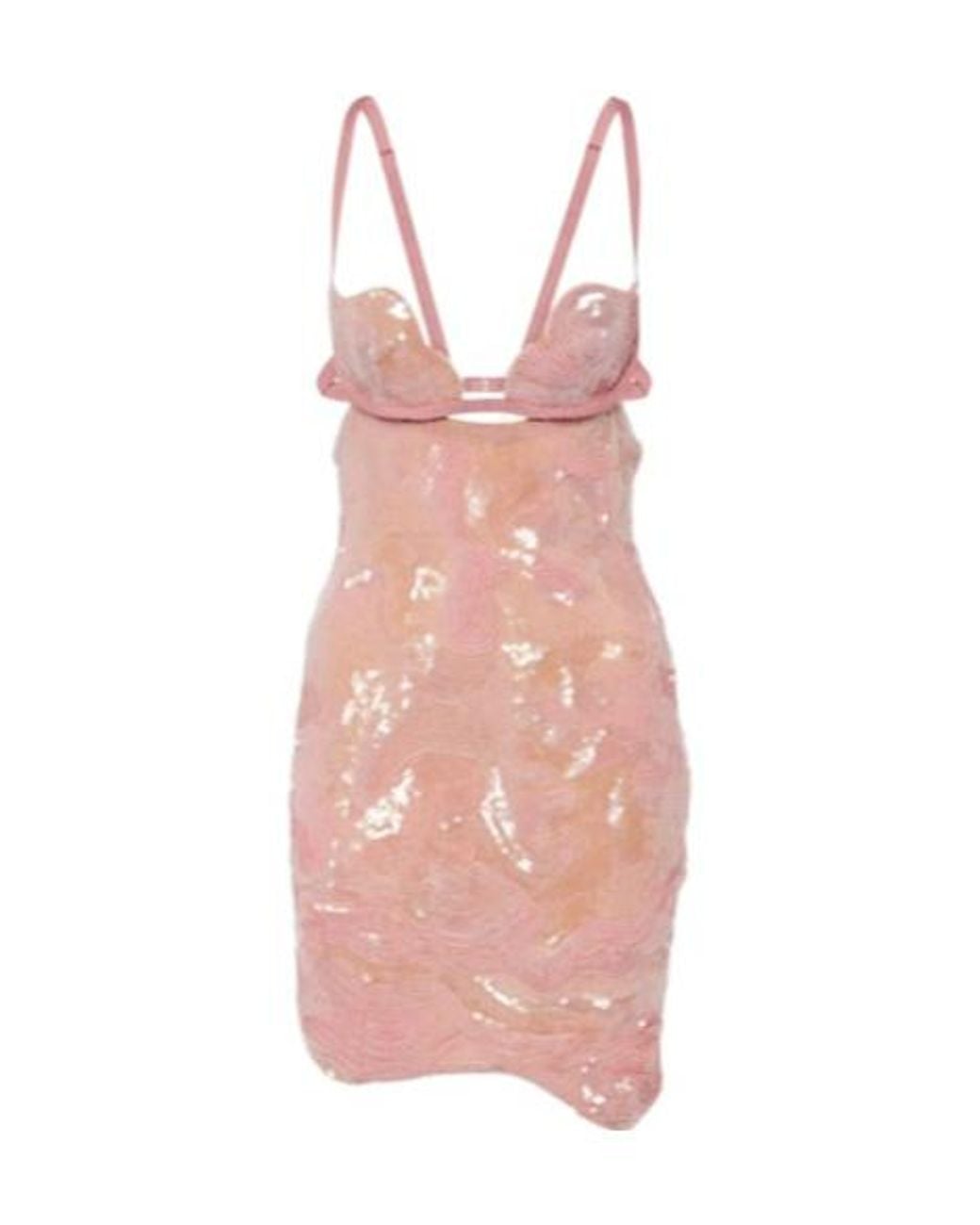 Nensi Dojaka Pink Heartbeat Sequined Asymmetric Minidress