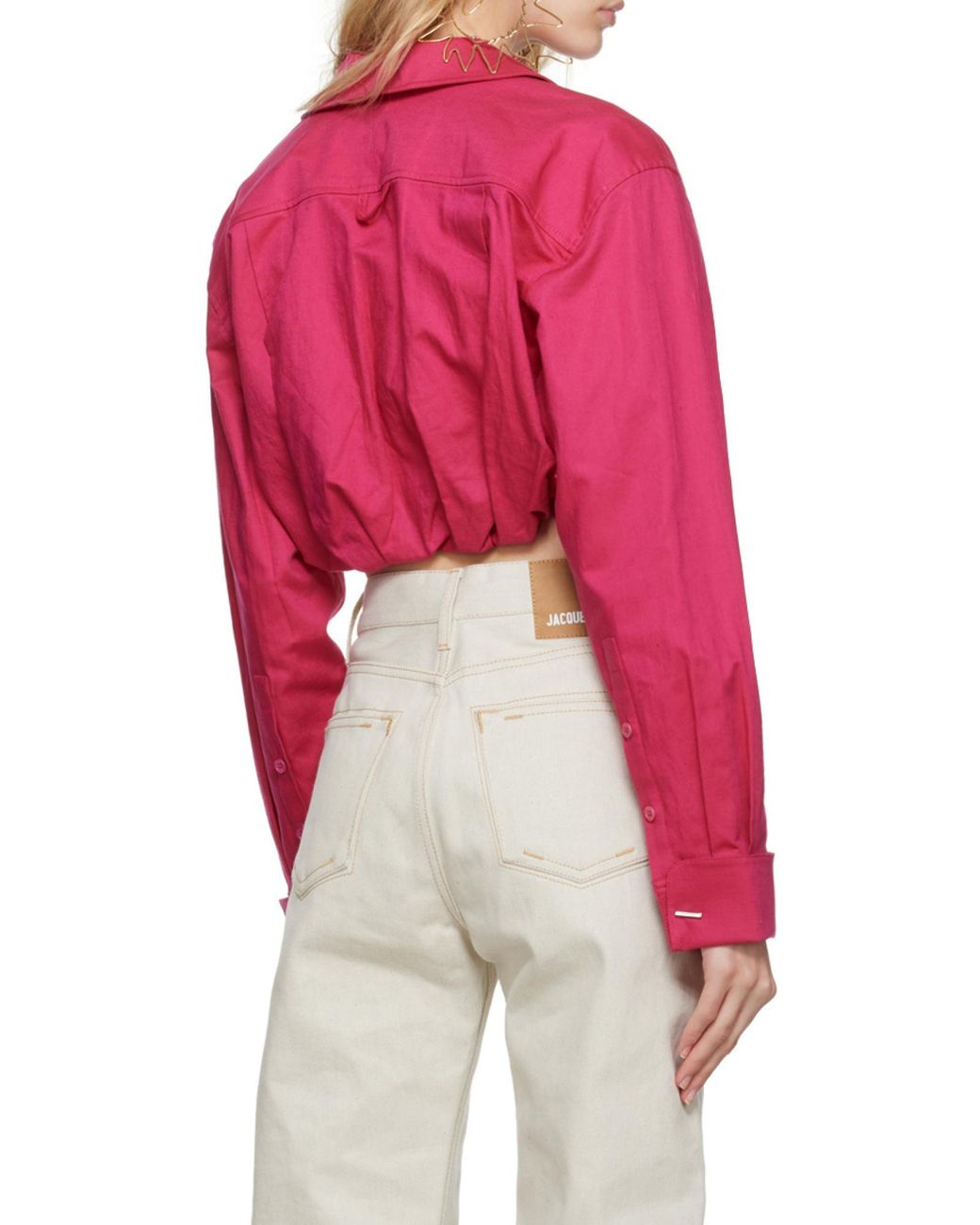 Jacquemus Pink Long Sleeve Short Shirt