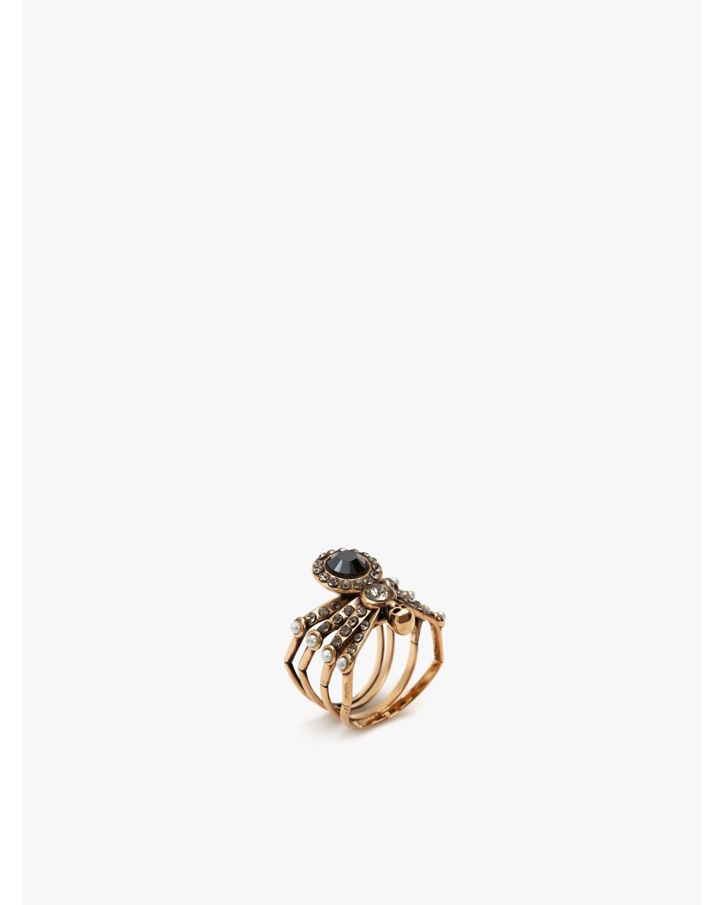 McQueen White Spider Embellished Ring