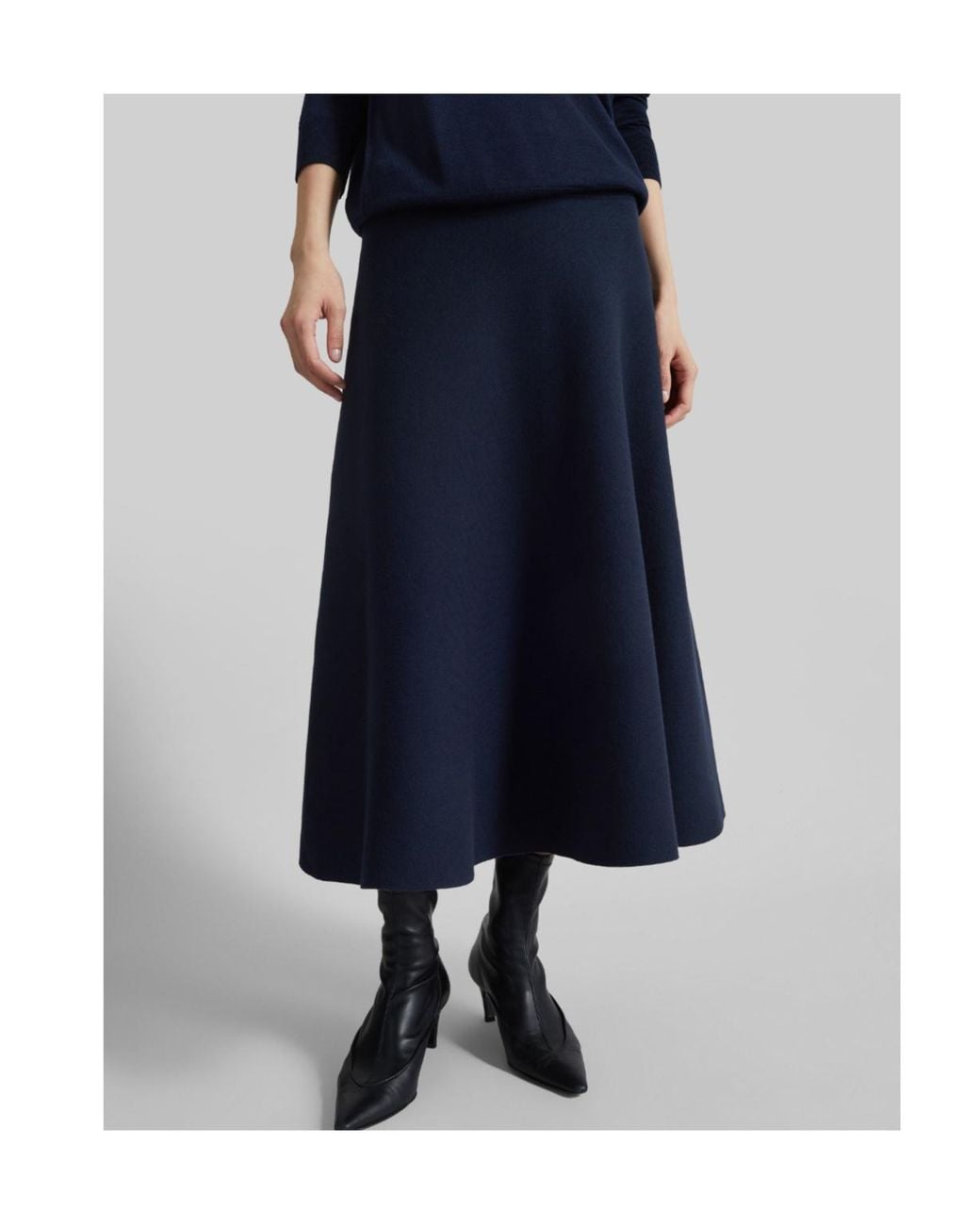 Frankie Shop Blue A-Line Knit Skirt