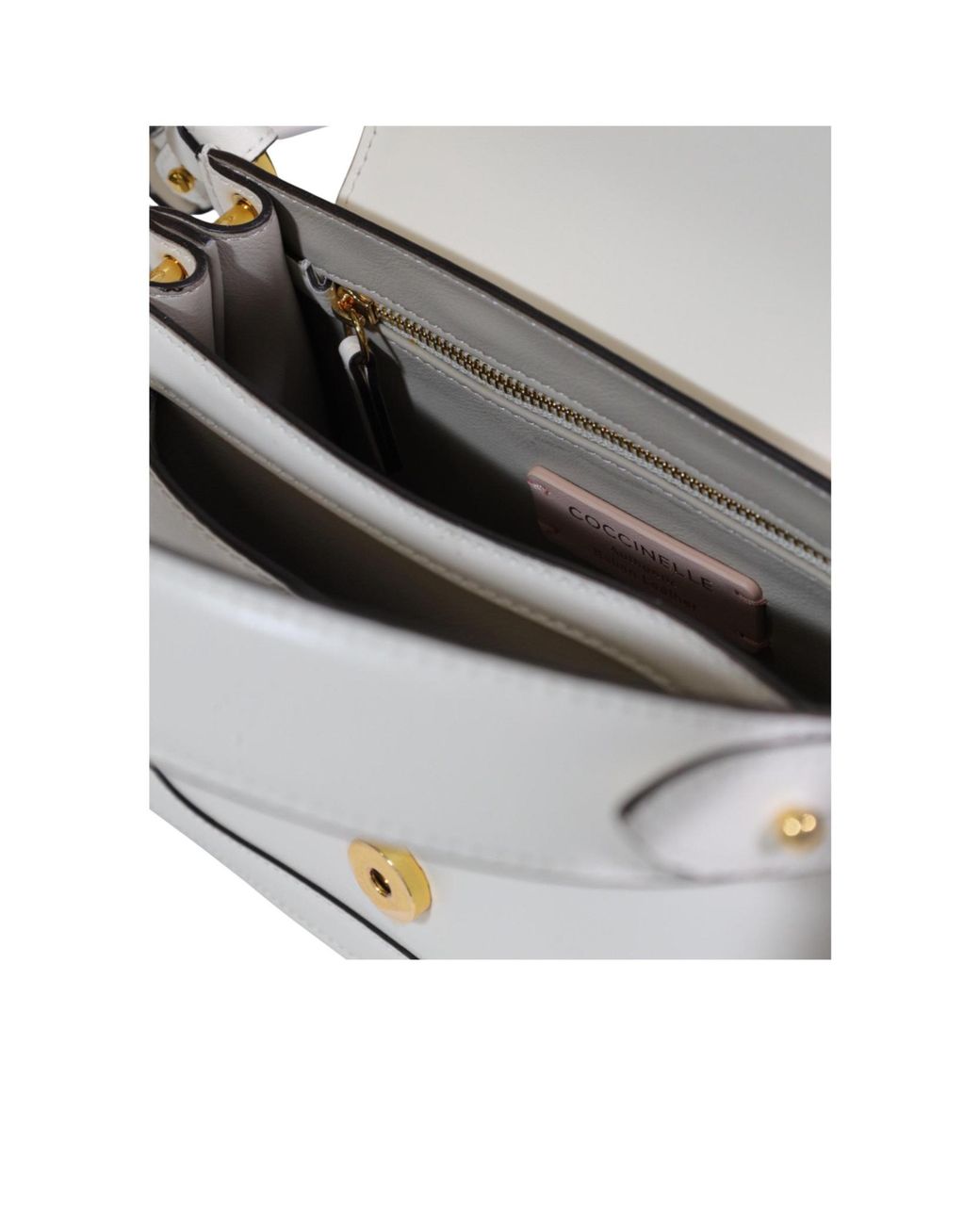 Coccinelle White Small C-Me Leather Tote Bag