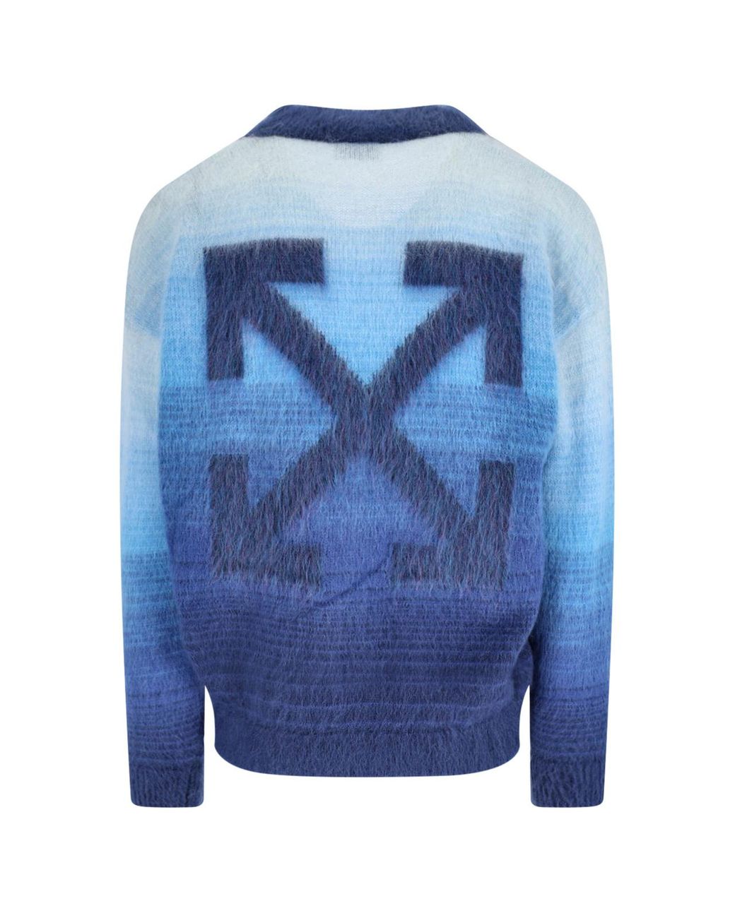 Off-White c/o Virgil Abloh Blue V-Neck Button-Up Cardigan for men