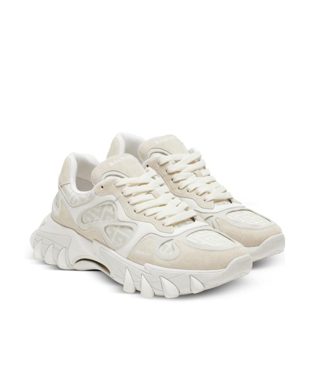 Balmain White B-East Monogrammed Trainers