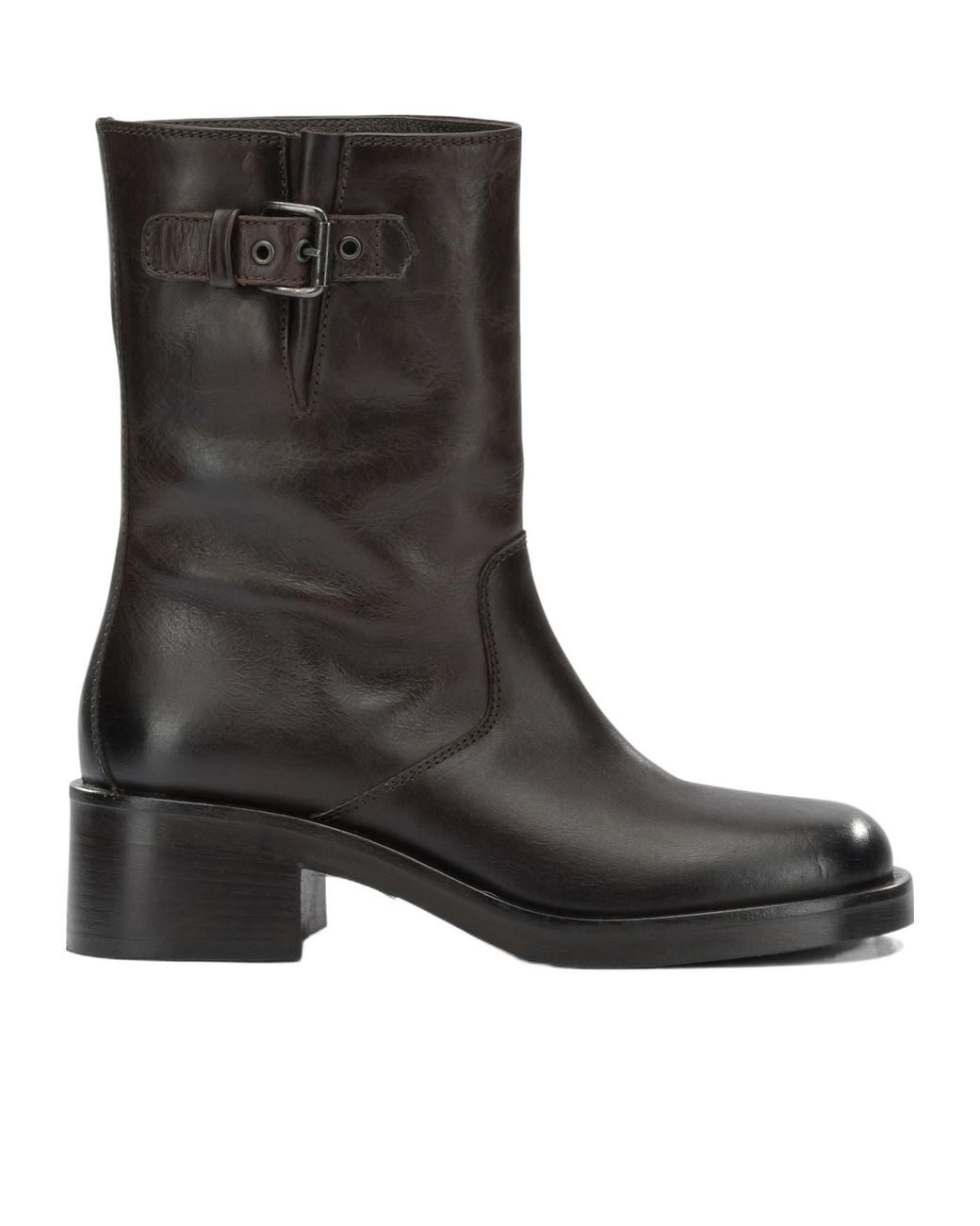 Strategia Black Round-Toe Ankle Boots