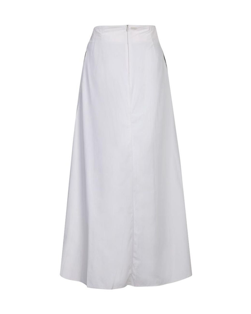 Herno White Gathered Detailed Midi Skirt