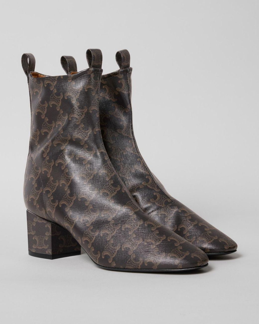 Céline Brown Round-Toe Short Boots