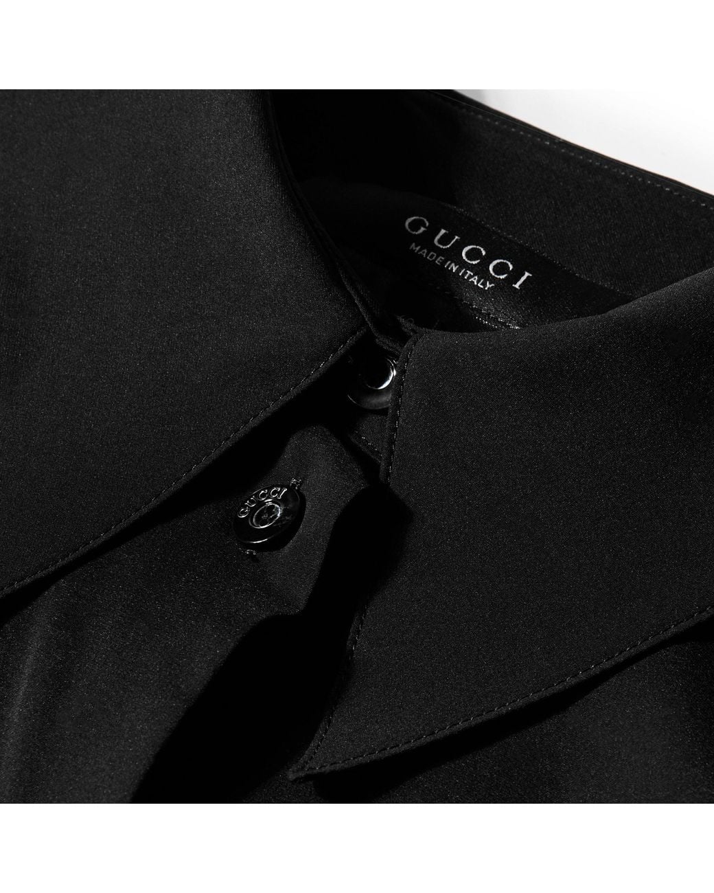 Gucci Black Silk Elastic Shirt