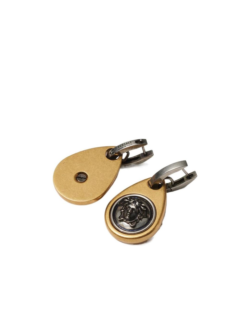 Versace Multicolor Medusa Drop Earrings for men