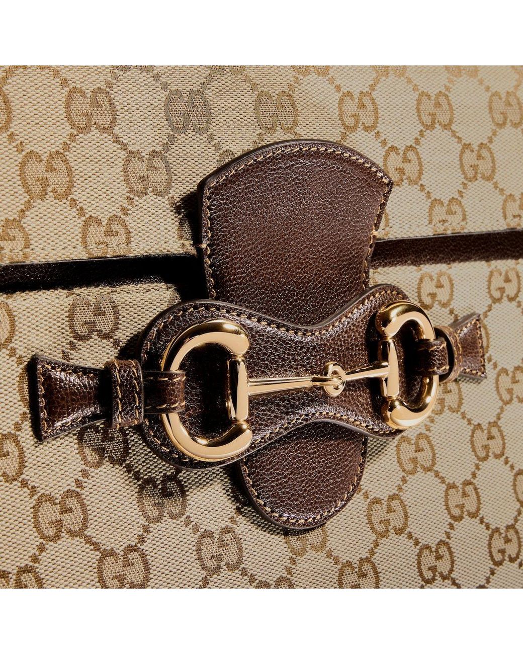 Gucci Natural Horsebit Duomo Medium Top Handle Bag