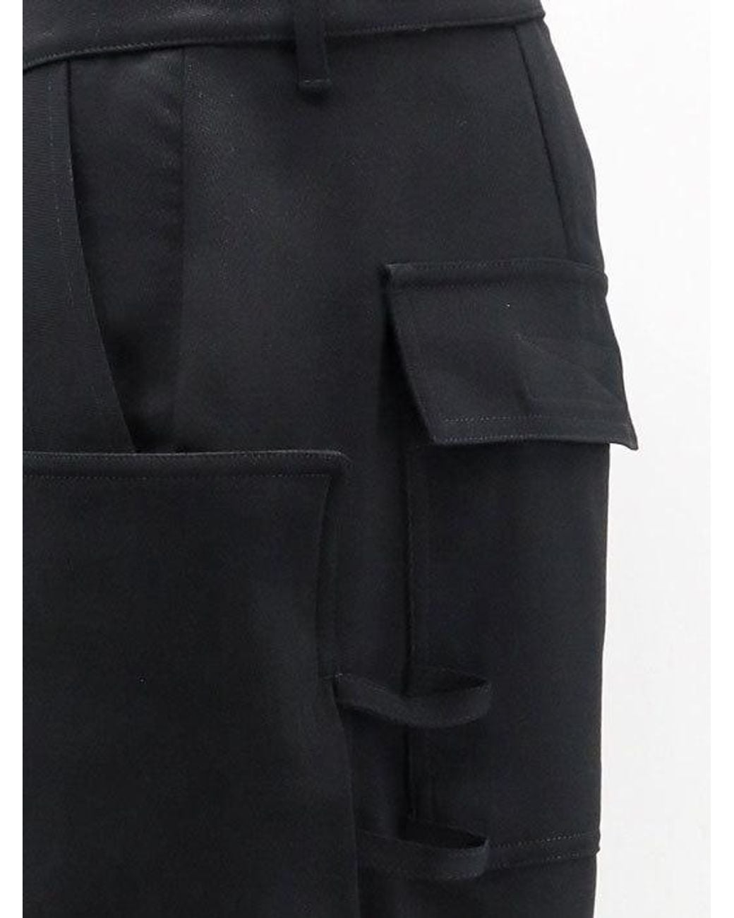 Rick Owens Black Stefan Cargo Wool Pants for men